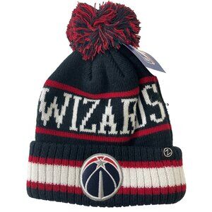 NBA Zephyr Washington Wizards Low Profile Pom Pom Knit Beanie Hat NWT